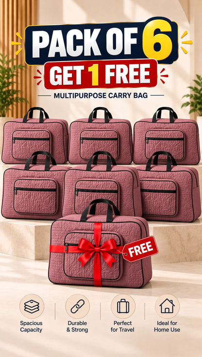 Signature Carry Ease Quilted Bag - Storage & Travelling Bag (Dark Pink)