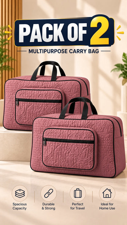 Signature Carry Ease Quilted Bag - Storage & Travelling Bag [Carrot]