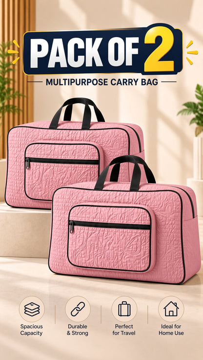 Signature Carry Ease Quilted Bag - Storage & Travelling Bag [Light Pink]