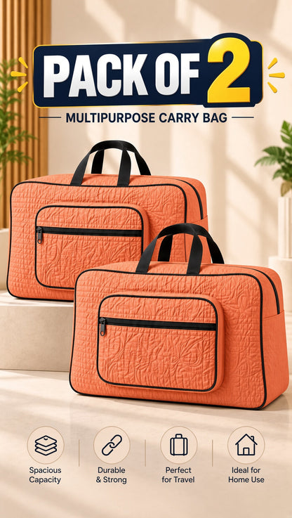 Signature Carry Ease Quilted Bag - Storage & Travelling Bag [Orange]