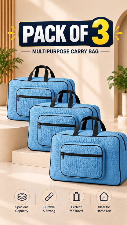 Signature Carry Ease Quilted Bag - Storage & Travelling Bag [Sky Blue]